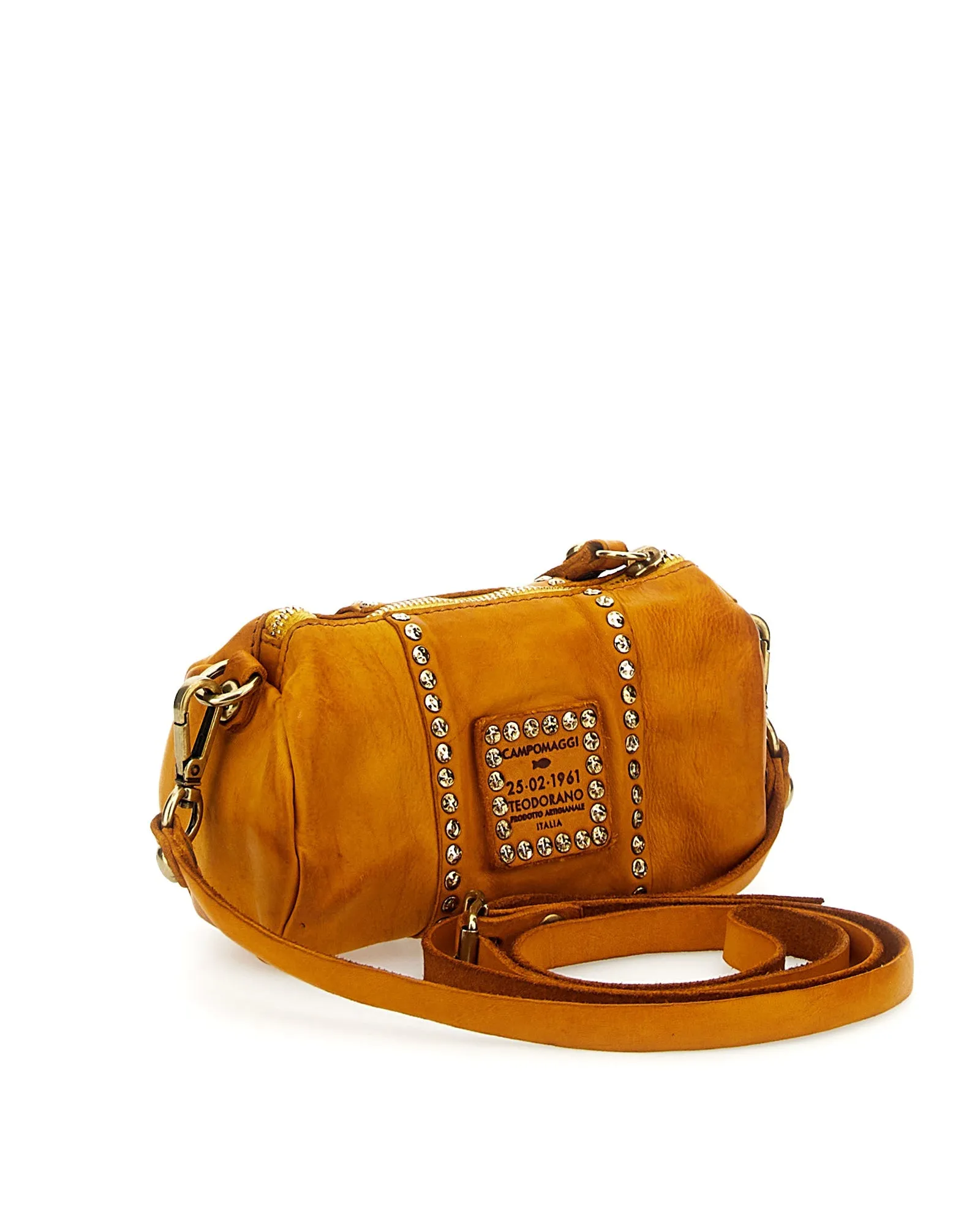 Borsa a tracolla in pelle gialla
